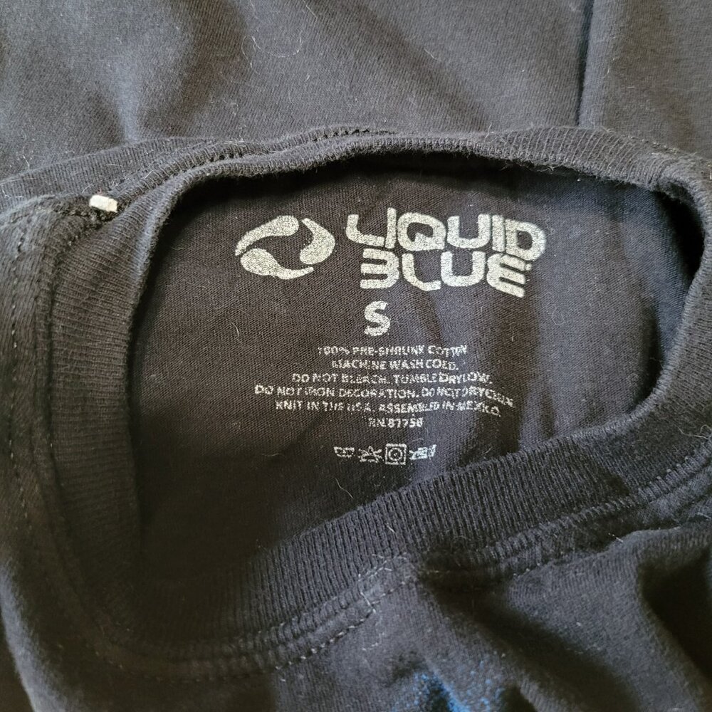 Vintage Small Blk Pink Floyd Animals Liquid Blue Cotton Concert Graphic T Shirt - Picture 5 of 5